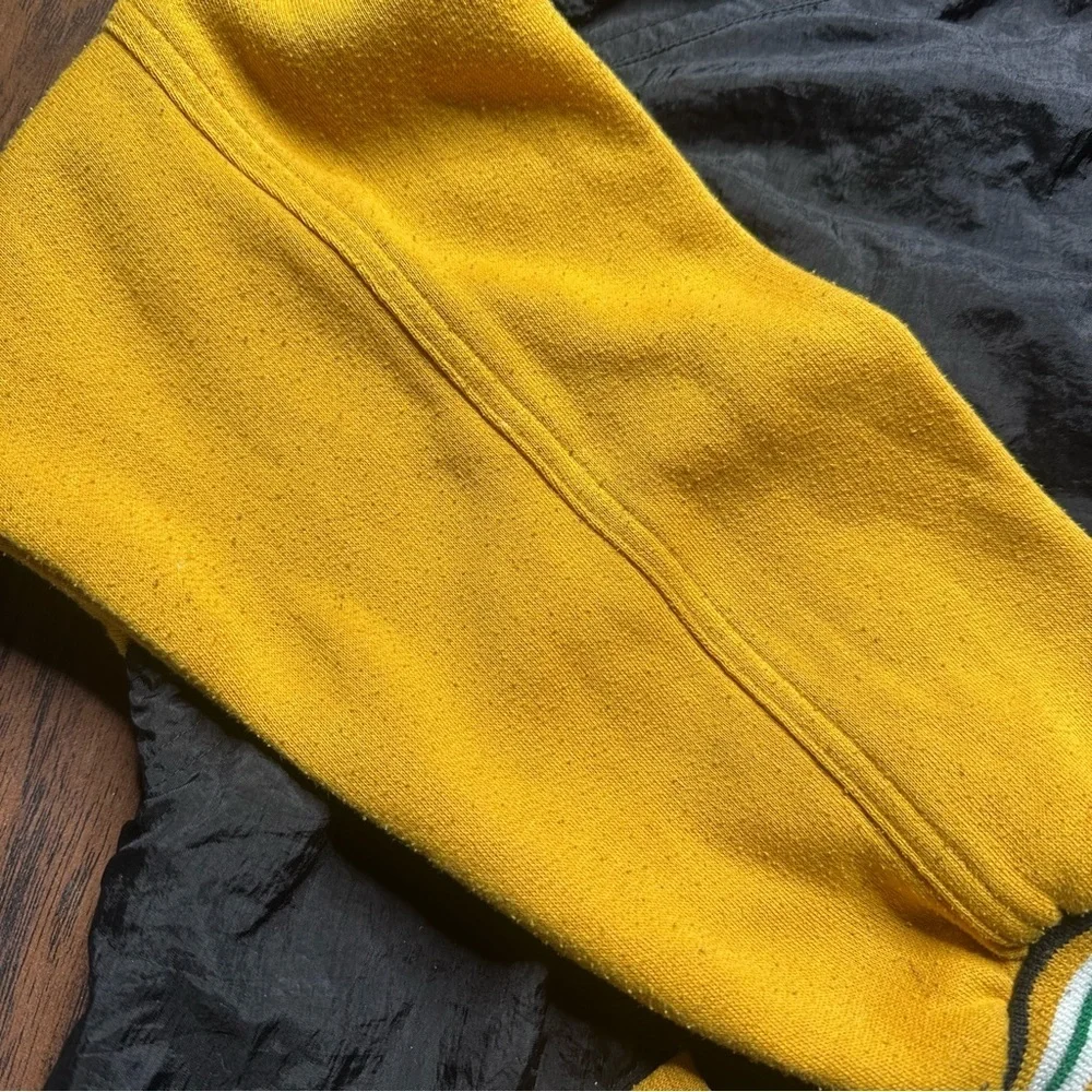 VTG 1990s Jordan Nike Yellow Windbreaker Fleece Bomber Hoodie